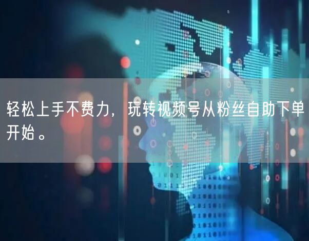 轻松上手不费力,玩转视频号从粉丝自助下单开始。